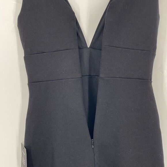 NWT Lulus Date Night Done Right Black Tie-Strap Bodycon Midi Dress Black XS - Picture 13 of 16